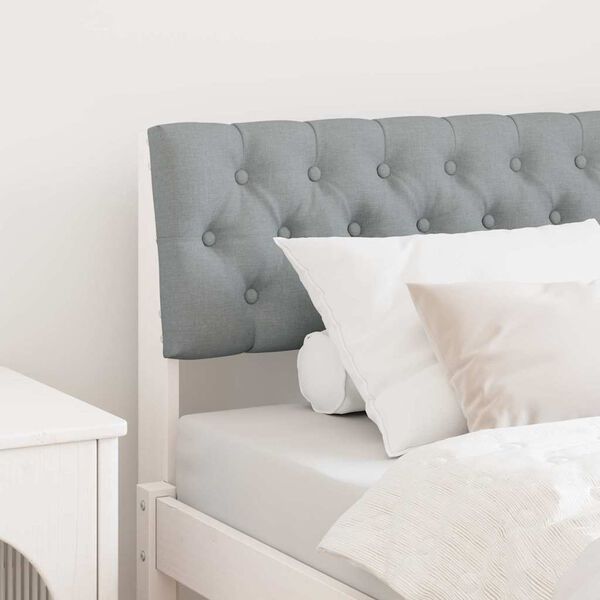 vidaXL Klädd sänggavel Ljusgrå 90 cm Massiv furu