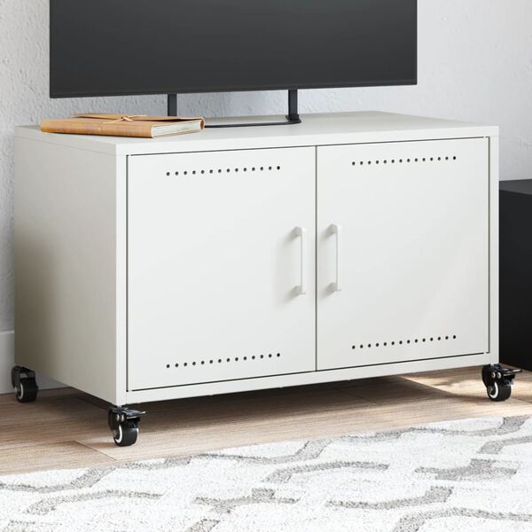 vidaXL Tv-b&auml;nk vit 68x39x43,5 cm st&aring;l