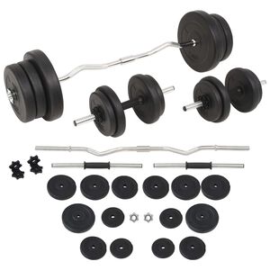 vidaXL Skivst&aring;ng och hantlar set 60 kg