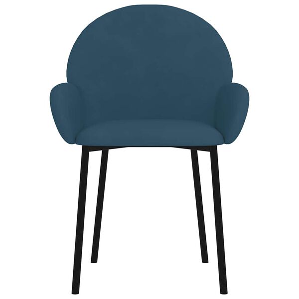 vidaXL Matstolar 2 st bl&aring; sammet