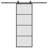 vidaXL Skjutd&ouml;rr med beslag svart 76x205 cm ESG-glas