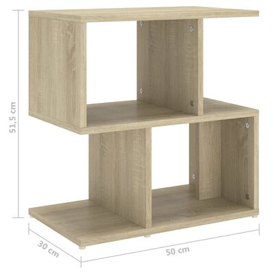 vidaXL Sängbord sonoma-ek 50x30x51,5 cm konstruerat trä