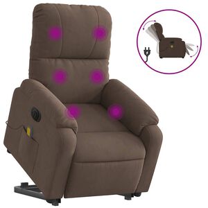 vidaXL Elektrisk massagef&aring;t&ouml;lj med uppresningshj&auml;lp mikrofibertyg