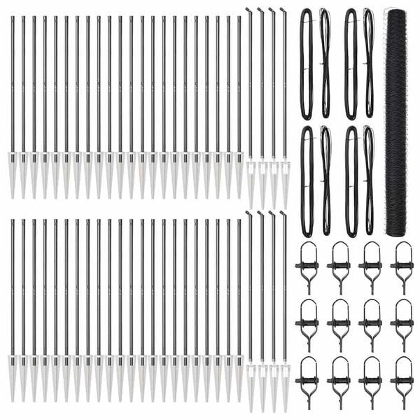 vidaXL St&auml;ngselstolpe Gr&aring; 100 x 1,6 m (50 mm maska) St&aring;l och PVC