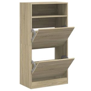 vidaXL Skohylla sonoma-ek 60x34x116 cm konstruerat tr&auml;