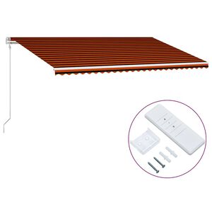 vidaXL Markis automatiskt inf&auml;llbar 600x300 cm orange och brun