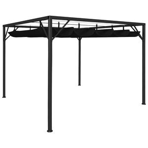 vidaXL Paviljong med inf&auml;llbart tak 3x3 m antracit