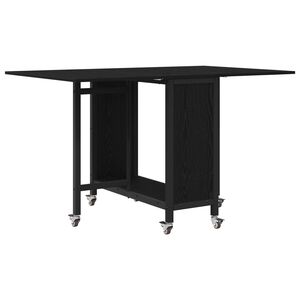 vidaXL Hopf&auml;llbart matbord med hjul 130 x 80 x 76,5 cm Konstruerat tr&auml;