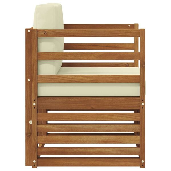 vidaXL Utomhussoffset Massivt akaciatr&auml; och polyester Naturf&auml;rg