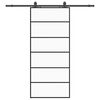 vidaXL Skjutd&ouml;rr med beslag svart 90x205 cm ESG-glas