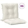 vidaXL Stolsdynor l&aring;gt ryggst&ouml;d 6 st melerad gr&auml;ddvit 100x50x7 cm tyg
