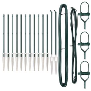 vidaXL St&auml;ngselstolpe 13 pcs Gr&ouml;n St&aring;l