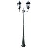 vidaXL Tr&auml;dg&aring;rdslampa 2 armar 230 cm m&ouml;rkgr&ouml;n/svart aluminium