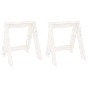 vidaXL Pallar 2 st vit 40x40x45 cm massiv furu