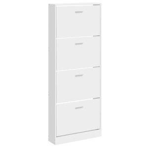 vidaXL Skosk&aring;p vit h&ouml;gglans 59x17x150 cm konstruerat tr&auml;