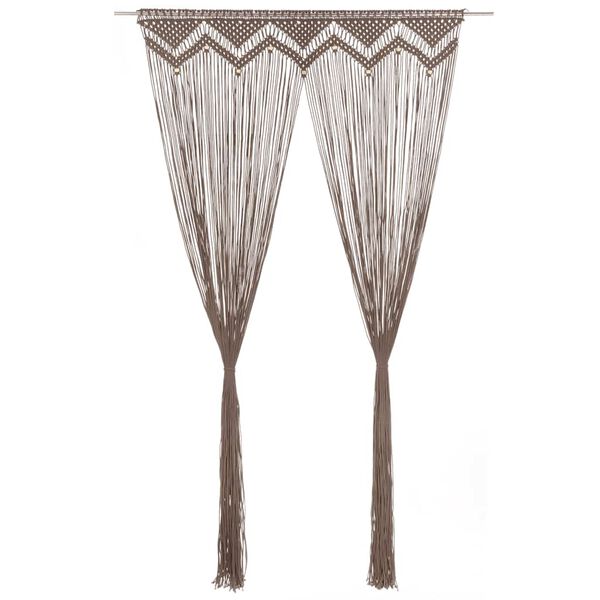 vidaXL Gardin makram&eacute; taupe 140x240 cm bomull
