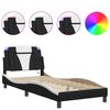 vidaXL Bed Frame "Viana" with LED without Mattress Black and White 80x200 cm