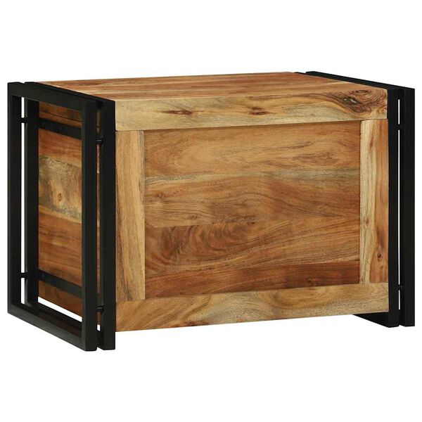 vidaXL Förvaringslåda Brun och svart 60 x 40 x 41 cm Massivt Akaciaträ