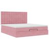 vidaXL Ottoman s&auml;ngram med madrasser rosa 200x200 cm sammet