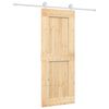 vidaXL Skjutd&ouml;rr Naturlig och vit 80 x 210 cm Massiv furutr&auml;d&ouml;rr