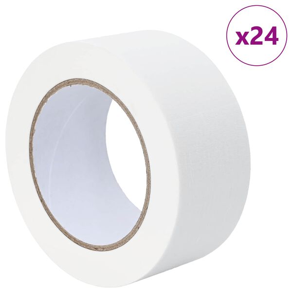 vidaXL M&aring;lartape 24 pcs Vit 50mm x 50m Papper