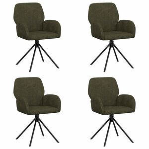 vidaXL Sv&auml;ngande Matstolar 4 st Faux Mockal&auml;der Arm&eacute;gr&ouml;n