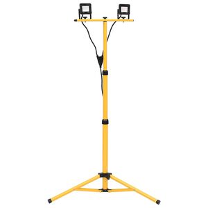 vidaXL Str&aring;lkastare med stativ 2x10 W LED kallvit