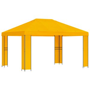 vidaXL Paviljong 4 &times; 3 m Gul Polyester och St&aring;l 190 gsm