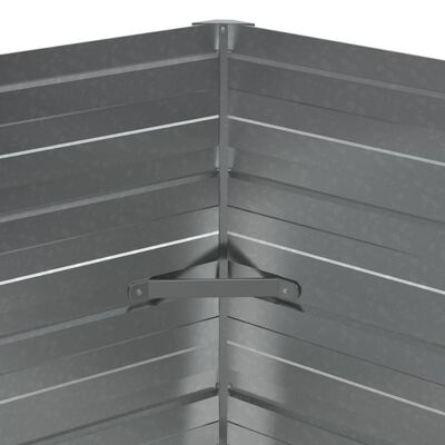 vidaXL Odlingslåda upphöjd galvaniserat stål 129x45 cm silver