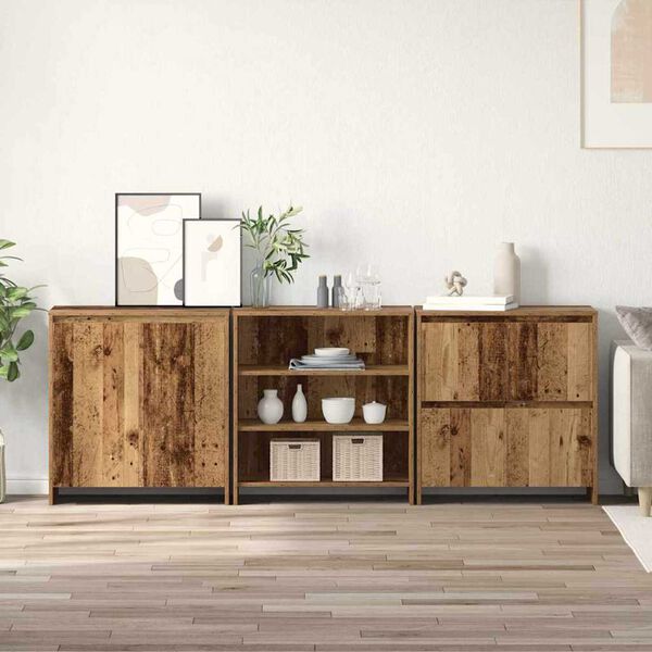 vidaXL Sideboard 3 pcs Gammalt tr&auml; 70 x 41 x 75 cm Konstruerat tr&auml;