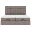 vidaXL Ottoman s&auml;ngram med madrasser taupe 200x200 cm tyg