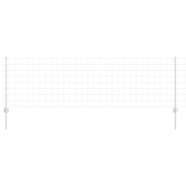 vidaXL St&auml;ngsel med stolpe Silver 0,8 x 10 m St&aring;l