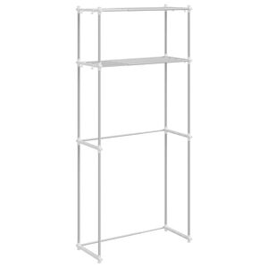 vidaXL Tv&auml;ttmaskins hylla med lagring Vit 70 x 27 x 136 cm Aluminium