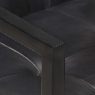 vidaXL Fribärande matstolar 2 st svart äkta läder