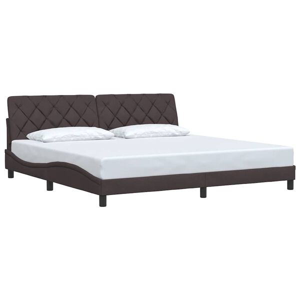 vidaXL Bed Frame without Mattress Dark Brown 200x200 cm Fabric