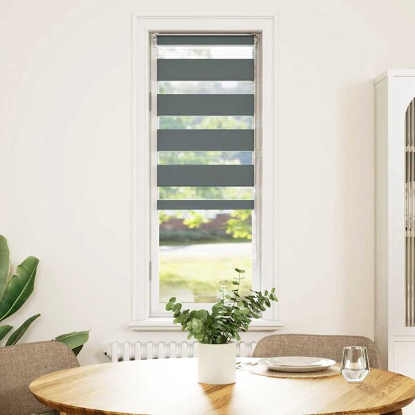 vidaXL Rullgardin zebra m&ouml;rkgr&aring; 40x150 cm tyg bredd 35,9 cm polyester