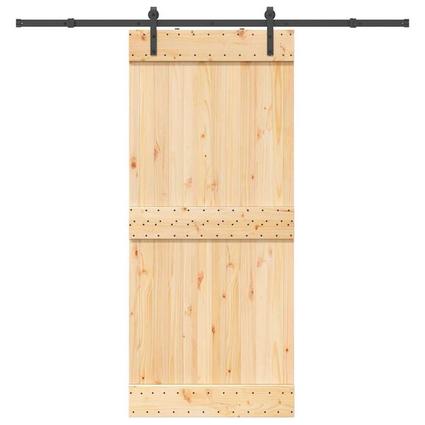 vidaXL Skjutd&ouml;rr med beslag 90x210 cm massiv furu