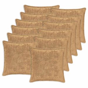 vidaXL Kudd&ouml;verdrag 12 st HOUTEN Taupe 40 x 40 cm Faux Kaninp&auml;ls