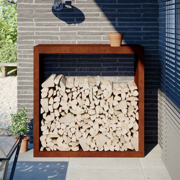 vidaXL Vedst&auml;ll 100x40x100 cm v&auml;derbest&auml;ndigt st&aring;l