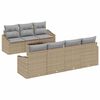 vidaXL Soffset 8 st Beige och Gr&aring; konstrotting