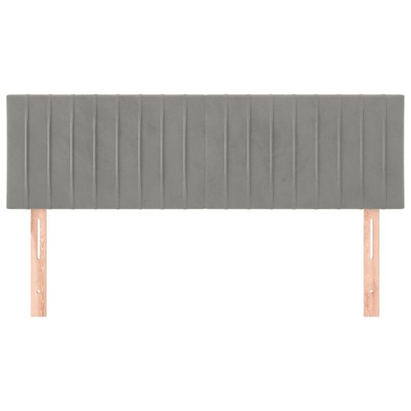 vidaXL Huvudgavlar 2 st ljusgrå 72x5x78/88 cm sammet