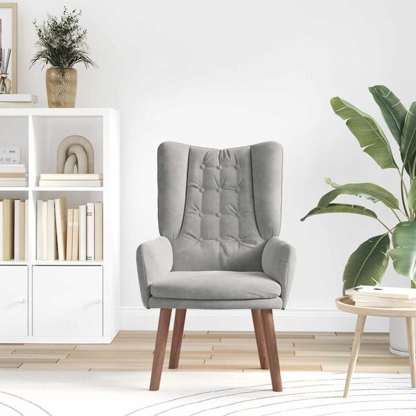 vidaXL f&aring;t&ouml;lj Ljusgr&aring; 63 x 67 x 94 cm Sammet