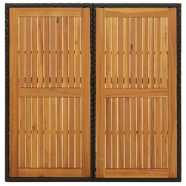 vidaXL Trädgårdsbord svart 109x107x74 cm konstrotting & massiv akacia