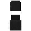 vidaXL Vägg hylla Väggmonterad 2 pcs Svart Ek 60 x 16 x 14 cm