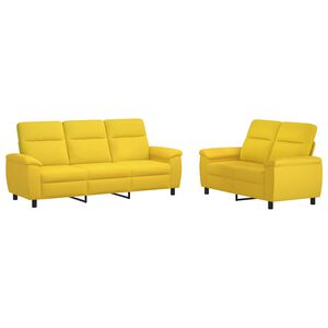 vidaXL Soffset 2 st Ljusgul Tyg