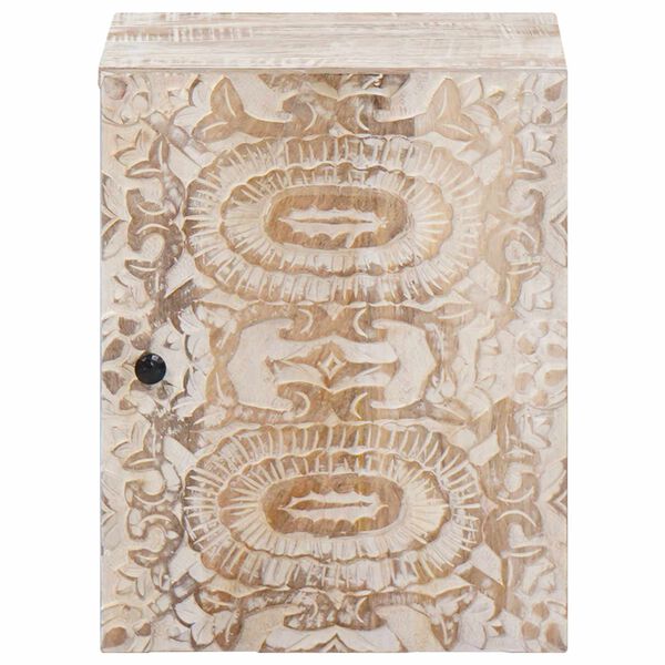 vidaXL H&auml;ngande Badrumssk&aring;p Vit 38 x 33,5 x 48 cm Massivt mangotr&auml;