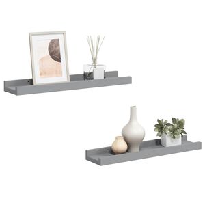 vidaXL Tavellister 2 st gr&aring; 40x9x3 cm MDF