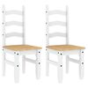 vidaXL Matstolar 2 st Corona vit 42x47x107 cm massiv furu