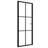 vidaXL Innerd&ouml;rr ESG-glas och aluminium 76x201,5 cm svart