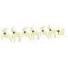 vidaXL LED Renar 7 st Guld 43 x 18 x 66 cm tyg